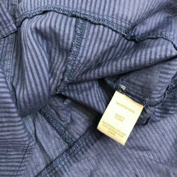 Free People Womens Tank Top Full Zip Blue Striped Cotton Sleeveless Shirt Size 6 - Picture 9 of 12